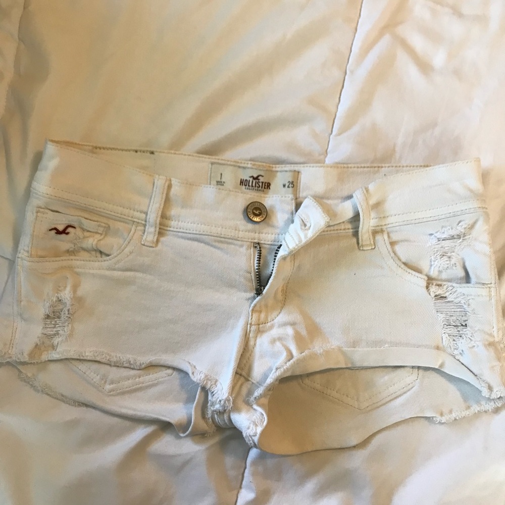 White jean shorts
